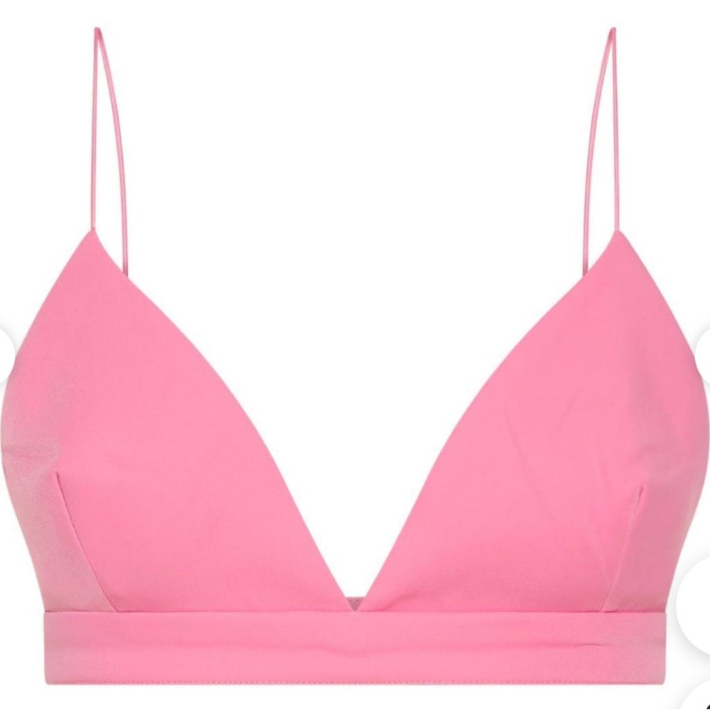 NWT MESHKI Cynthia Triangle Bralette Crop Top Pink XS